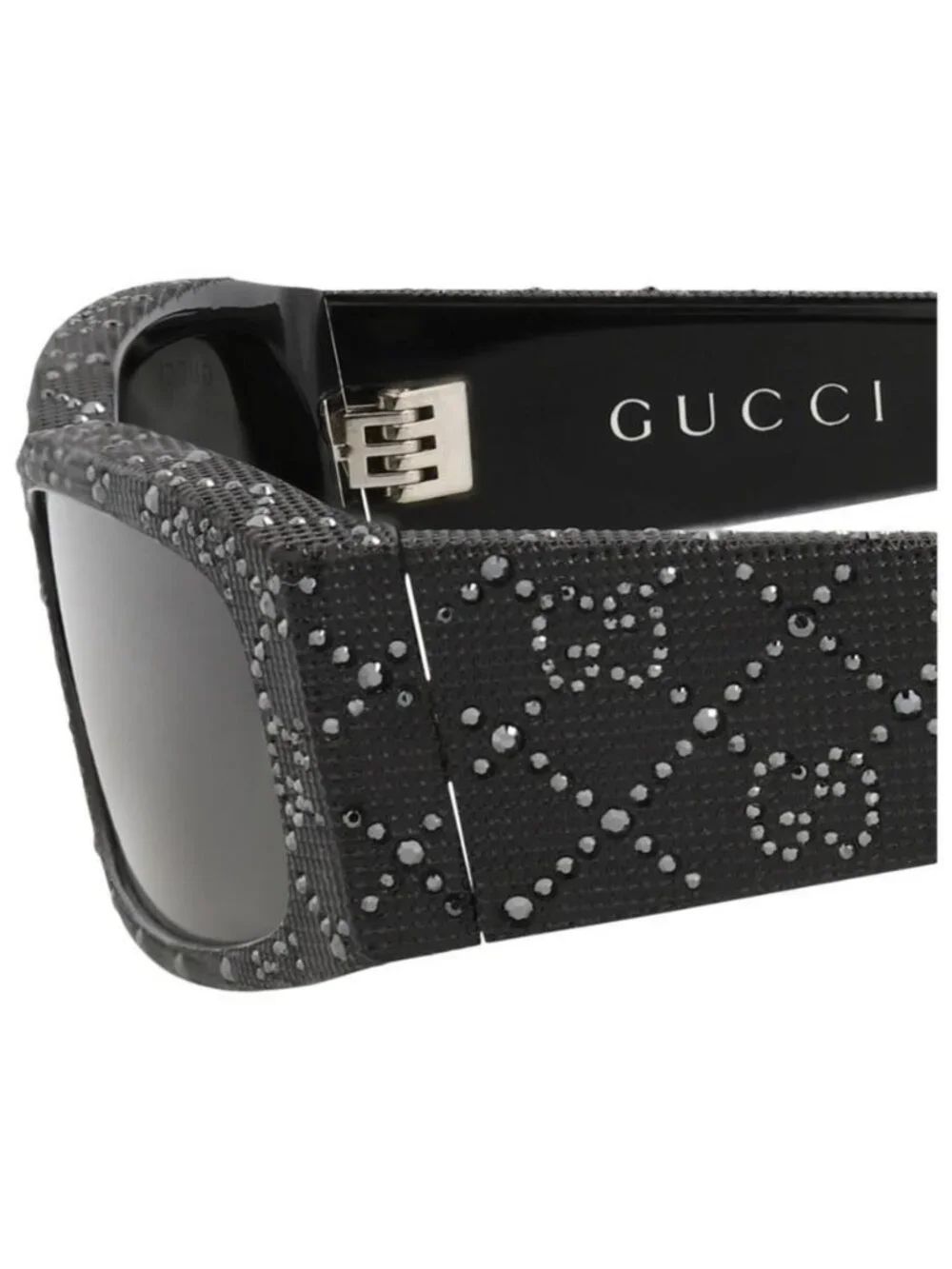 New Gucci Mens Square/Rectangle Black Black Grey Fashion Designer Sunglasses